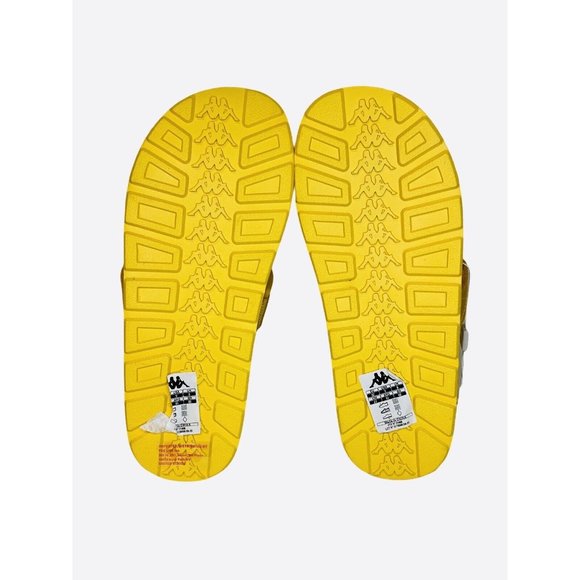 Kappa 222 Banda Mitel 4 Bright Yellow Athletic Sandal Slides Mens Size 9 - Picture 10 of 12